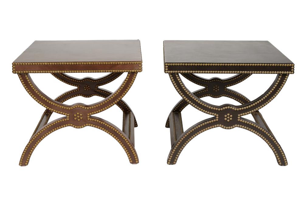 PAIR OF LEATHER-WRAPPED CURULE