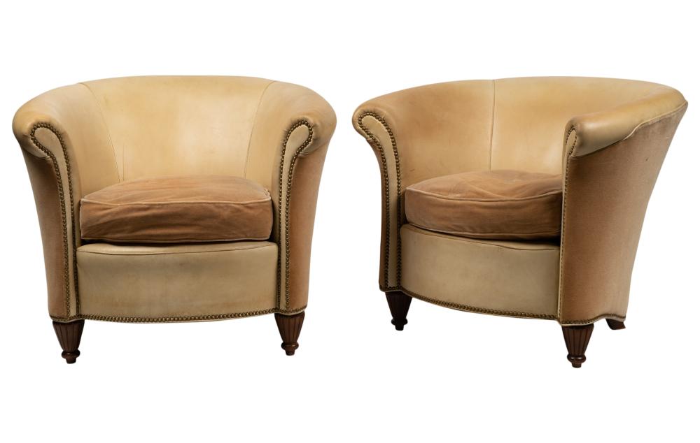 PAIR OF LEATHERCRAFT TUB
