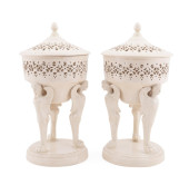 PAIR OF LEEDS POTTERY CREAMWAR