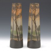 PAIR OF LEGRAS CAMEO AND PAINT
