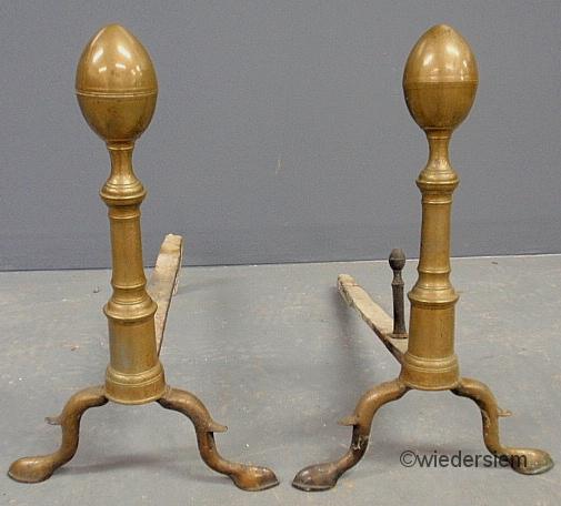 Pair of lemon top Federal andirons.