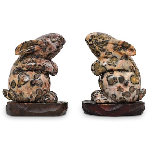 PAIR OF LEOPARD JASPER