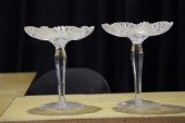 PAIR OF LIBBEY CUT GLASS TAZZA