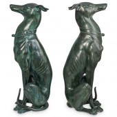PAIR OF LIFE SIZE GREYHOUND BR