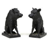 PAIR OF LIFE-SIZE WILD BOAR GU
