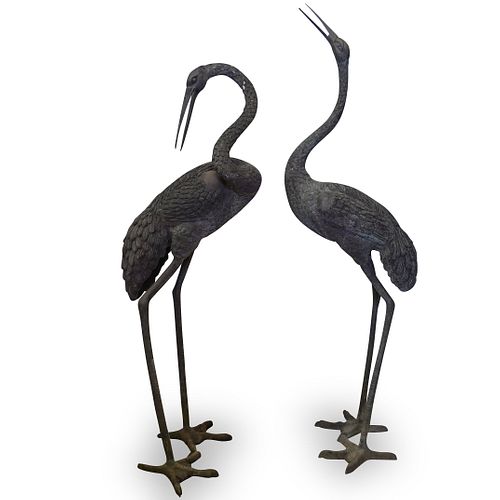 PAIR OF LIFE SIZED BRONZE