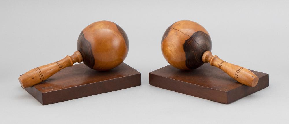 PAIR OF LIGNUM VITAE SOCK DARNERS