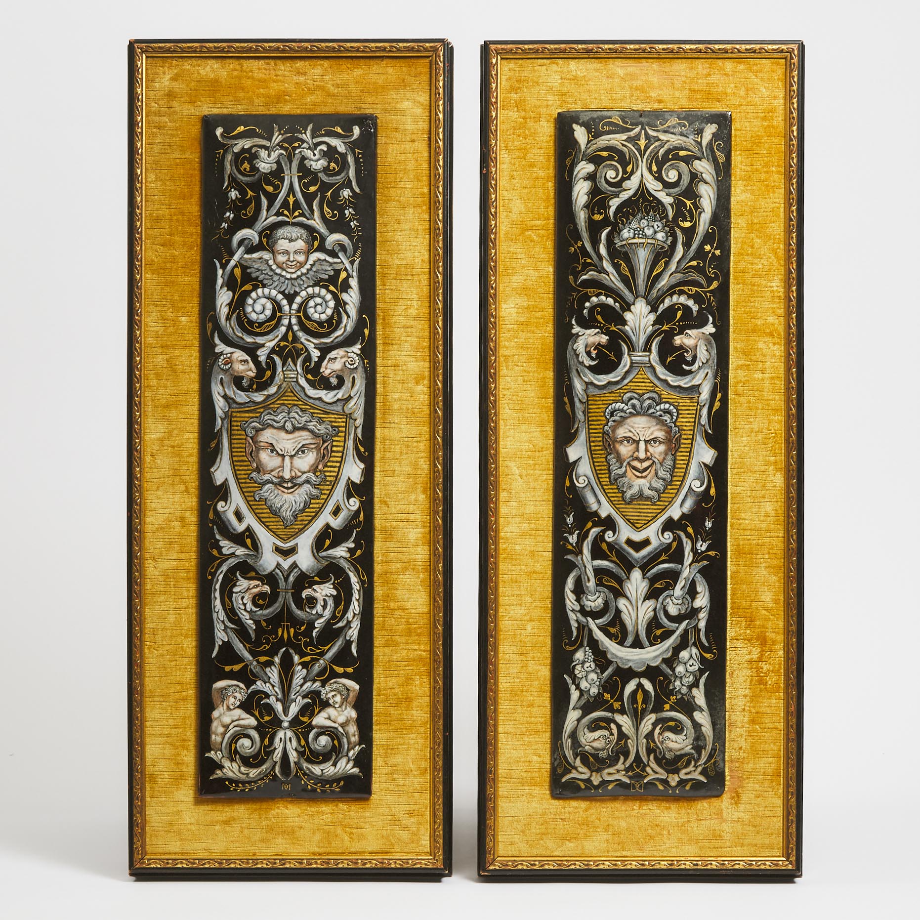 Pair of Limoges Enamel Plaques,