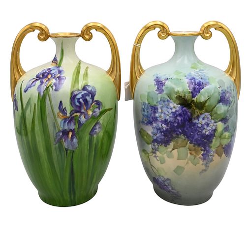 PAIR OF LIMOGES PORCELAIN VASESPair