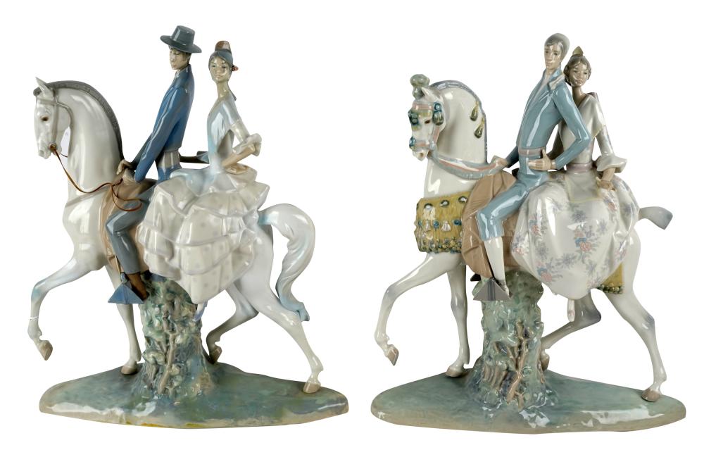 PAIR OF LLADRO PORCELAIN EQUESTRIAN