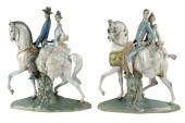 PAIR OF LLADRO PORCELAIN EQUES