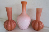 PAIR OF LOBED VASES PLUS 1 DIA