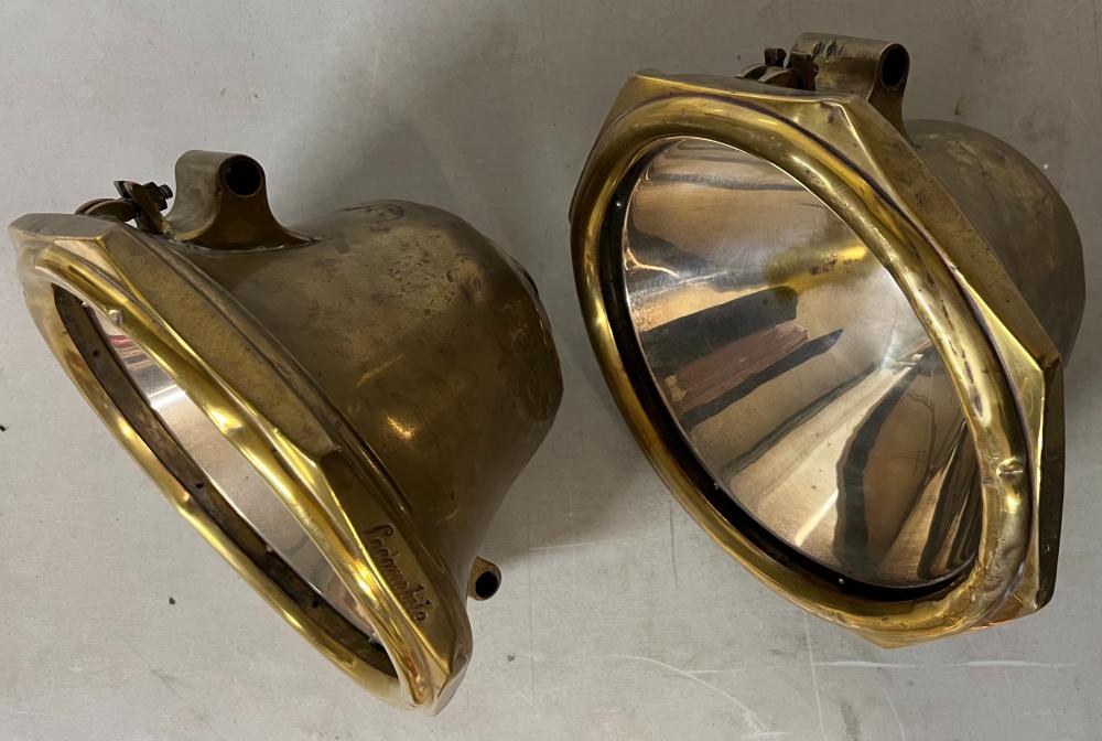 PAIR OF LOCOMOBILE BRASS ELECTRIC
