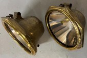 PAIR OF LOCOMOBILE BRASS ELECT