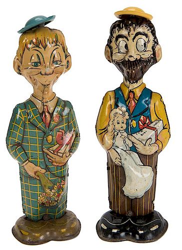 PAIR OF LOUIS MARX TIN LITHO