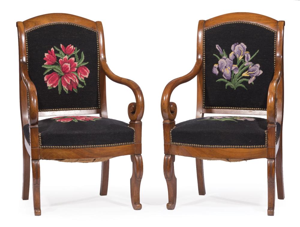 PAIR OF LOUIS PHILIPPE FRUITWOOD