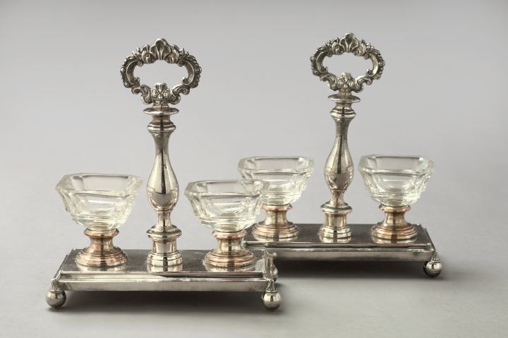 Pair of Louis-Philippe Fused Silver