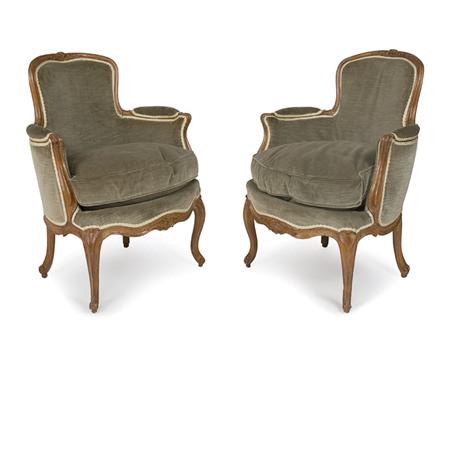 Pair of Louis XV Beechwood Bergeres