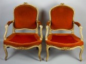 PAIR OF LOUIS XV GREY PAINTED