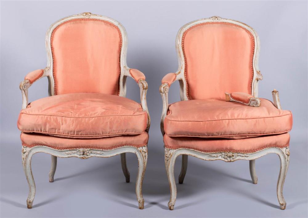 PAIR OF LOUIS XV GREY PAINTED