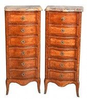 PAIR OF LOUIS XV INLAID LINGER