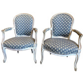 PAIR OF LOUIS XV PAINTED FAUTE