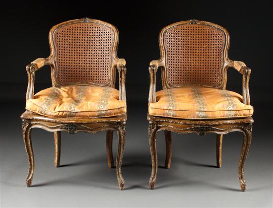 Pair of Louis XV style painted