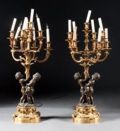 Pair of Louis XV style bronze