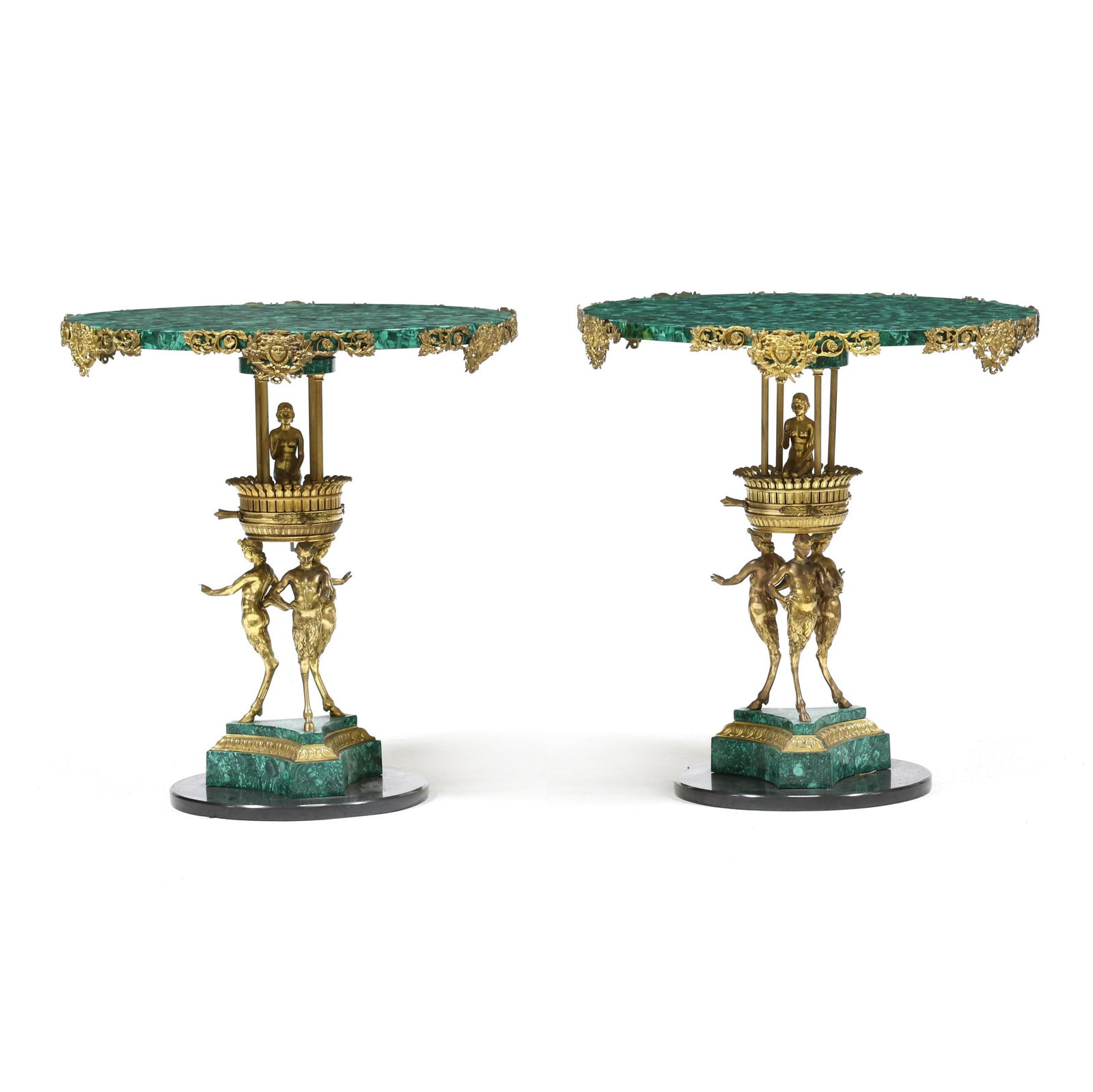 PAIR OF LOUIS XV STYLE MALACHITE