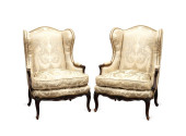 PAIR OF LOUIS XV STYLE SILK DA