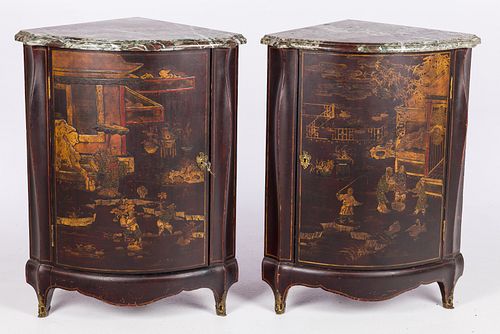 PAIR OF LOUIS XV STYLE LACQUER
