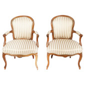 PAIR OF LOUIS XV STYLE FAUTEUI