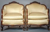 PAIR OF LOUIS XV STYLE UPHOLST
