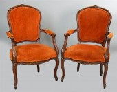 PAIR OF LOUIS XV STYLE FAUTEUI