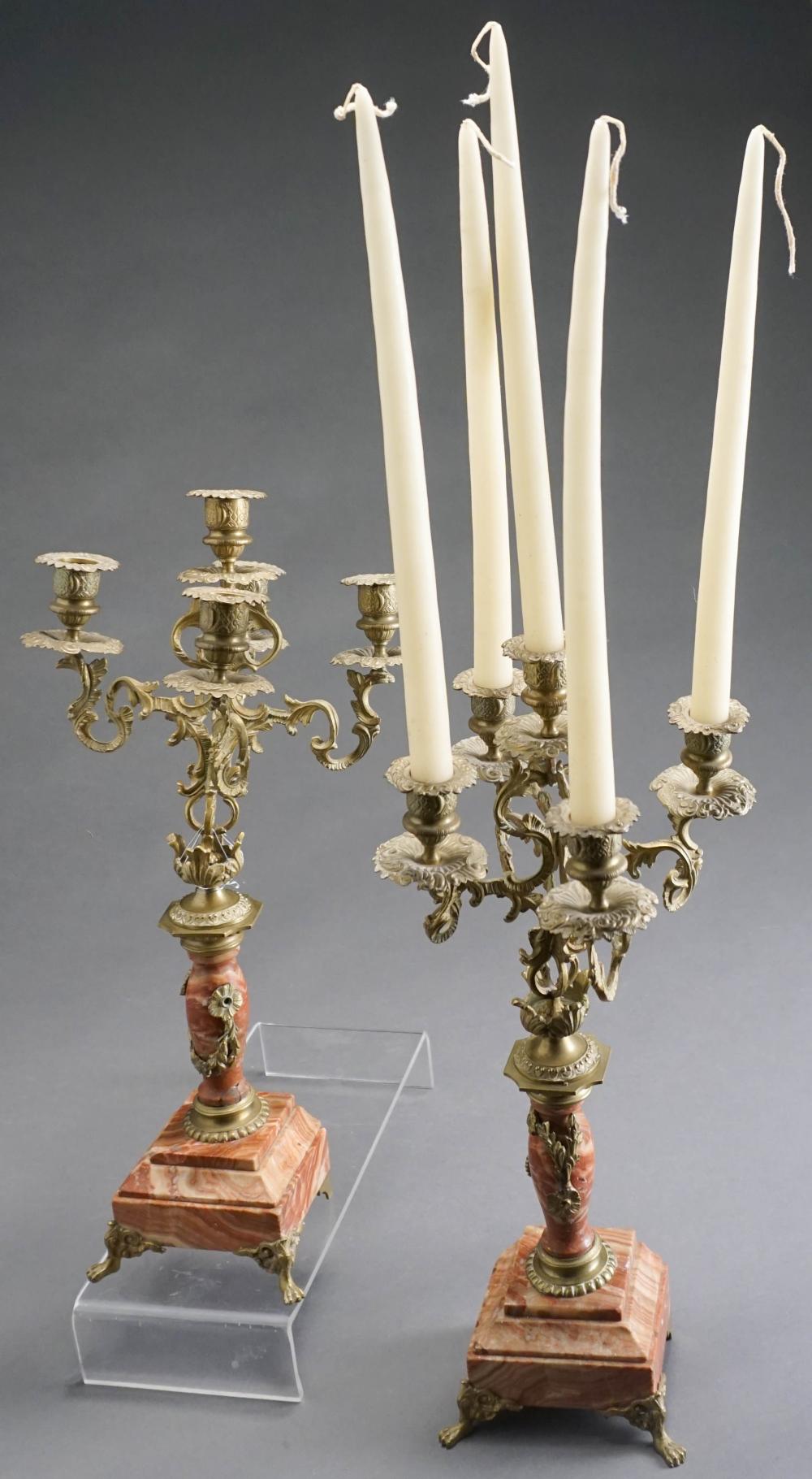 PAIR OF LOUIS XV STYLE BRONZE AND