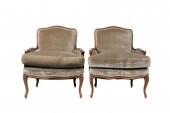 PAIR OF LOUIS XV STYLE FAUTEUI