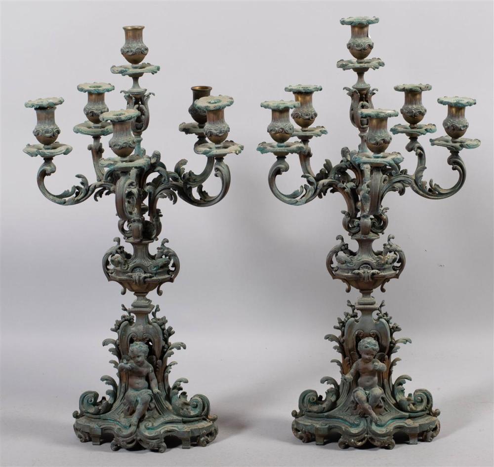 PAIR OF LOUIS XV STYLE BRONZE