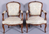 PAIR OF LOUIS XV STYLE FAUTEUI