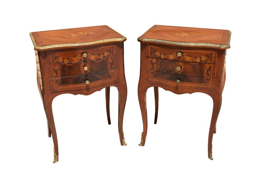 PAIR OF LOUIS XV STYLE INLAID