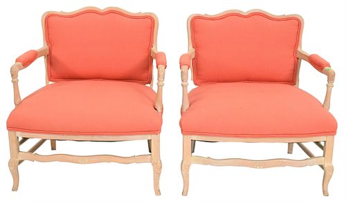 PAIR OF LOUIS XV STYLE OPEN ARM