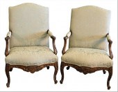PAIR OF LOUIS XV STYLE UPHOLST