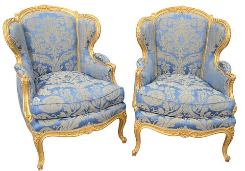 PAIR OF LOUIS XV STYLE FAUTEUILS,