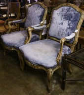 PAIR OF LOUIS XV STYLE ARMCHAI