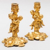 PAIR OF LOUIS XV STYLE GILT-BR