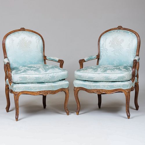 PAIR OF LOUIS XV STYLE BEECHWOOD