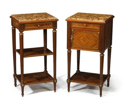 Pair of Louis XV style mahogany and