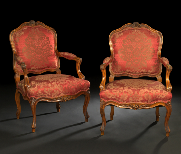 Pair of Louis XV-Style Carved