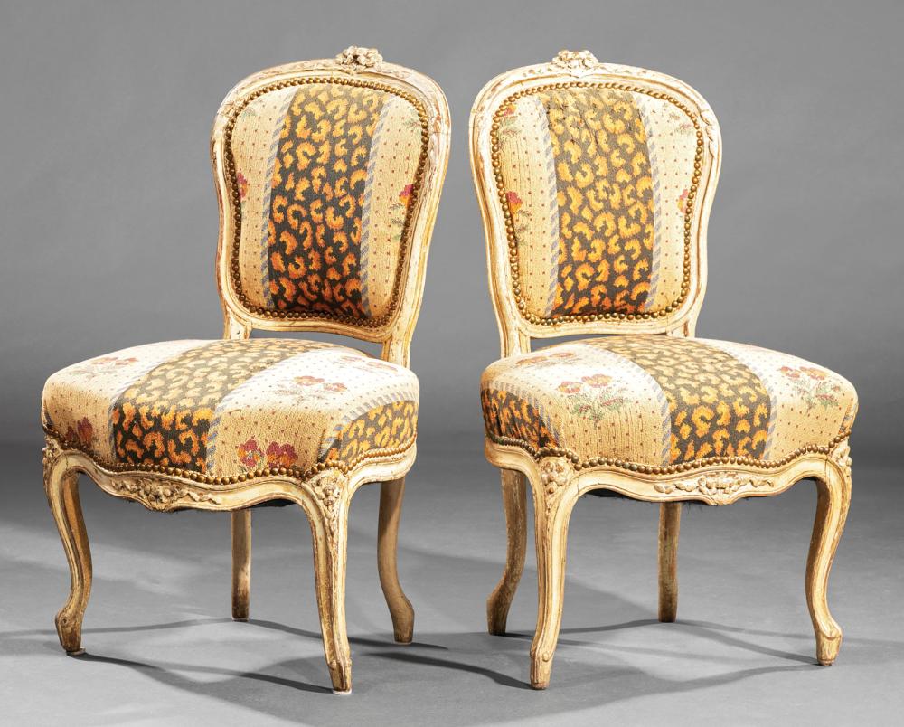 PAIR OF LOUIS XV-STYLE CREME PEINTE