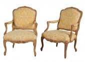 PAIR OF LOUIS XV-STYLE FAUTEUI