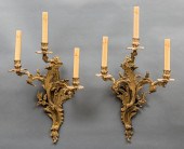 PAIR OF LOUIS XV-STYLE GILT BR